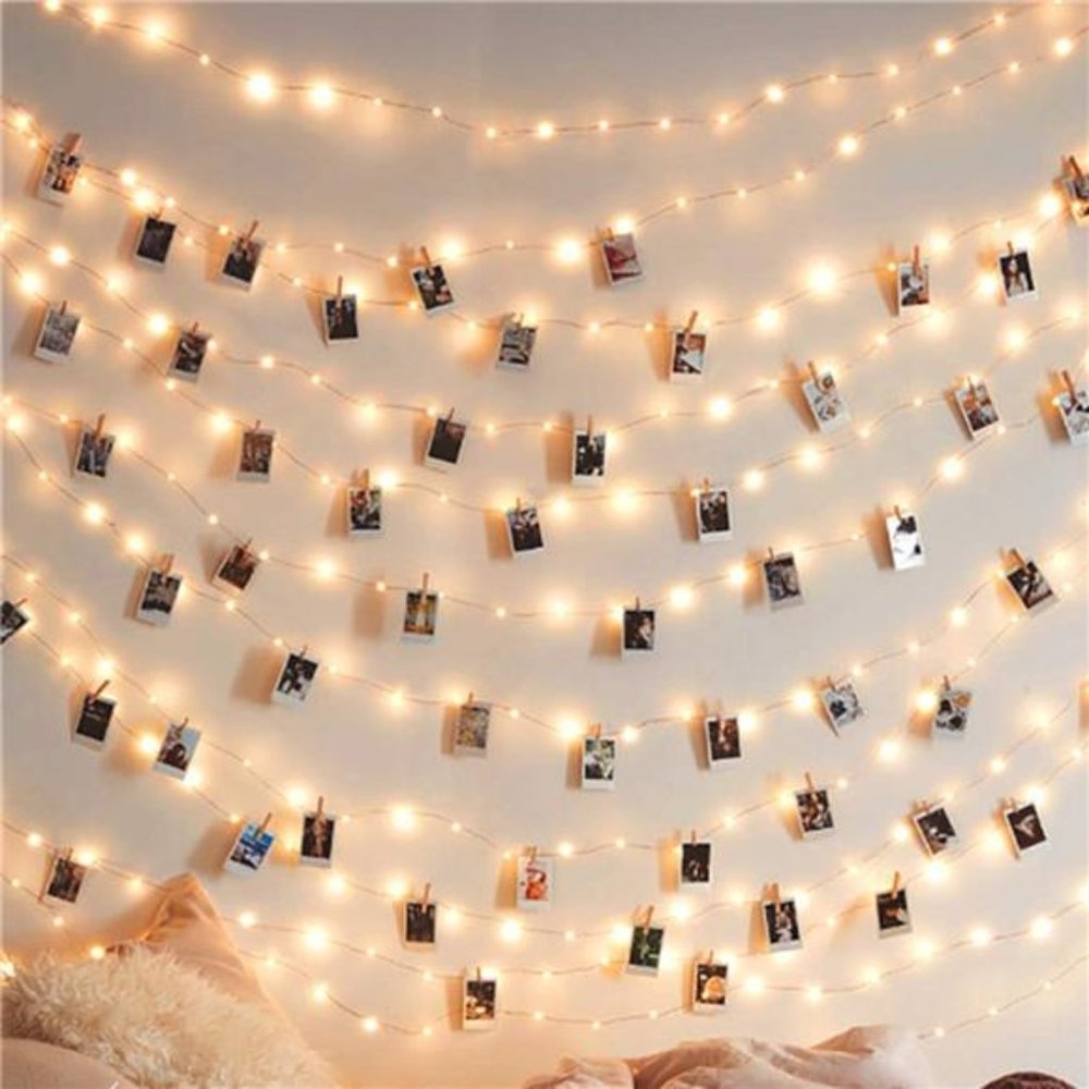 LED String Light 50LEDs 50Photo Clips for Living Room Bedroom Wall Party Wedding